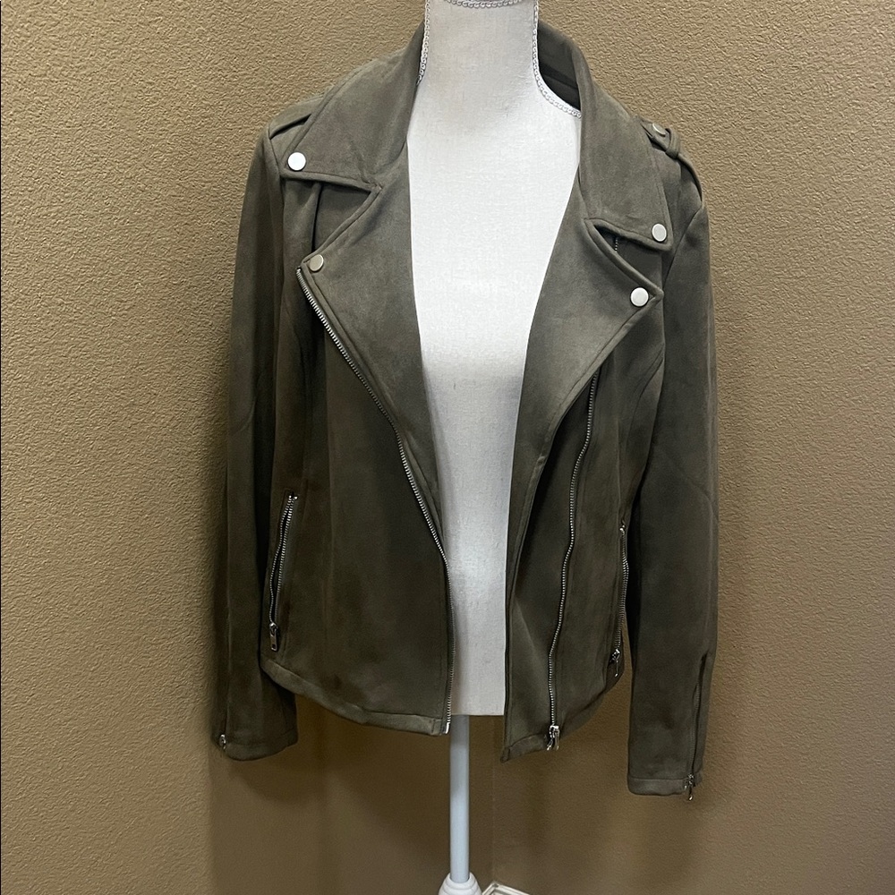 Olive Green Women's Moto Jacket